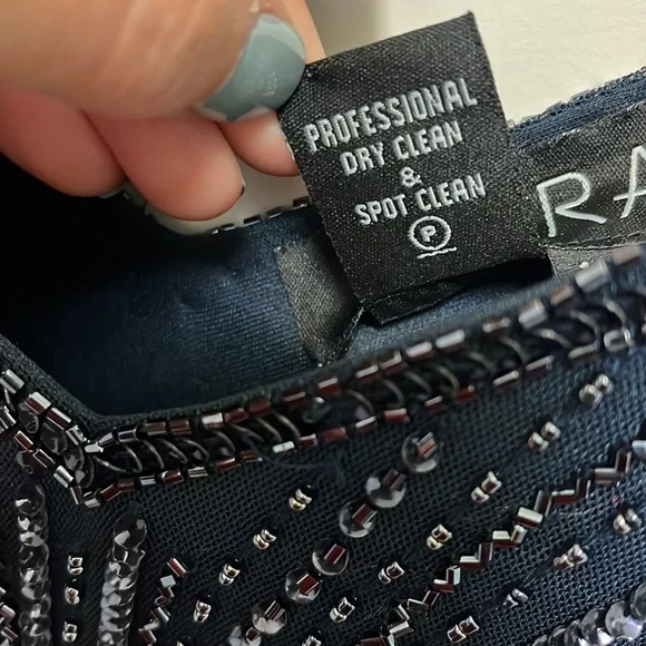 Gorgeous beaded navy dress size 14 - Picture 9 of 12